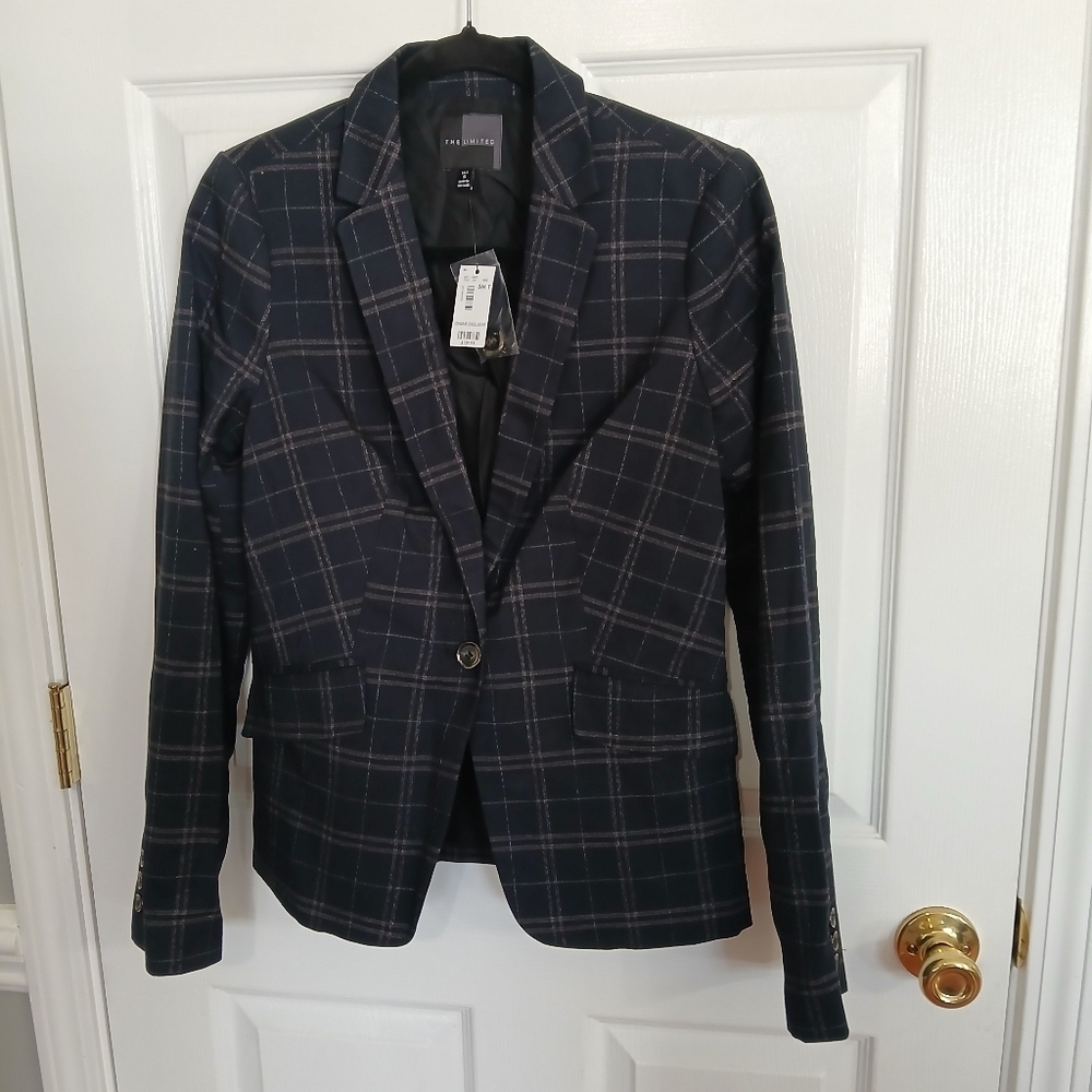 The Limited Checkered Blazer NWT Tall Business Heritage Career Closet Staple
